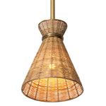 Pendant Kon Tiki Vintage brass finish | natural rattan Lighting 119044UL 3