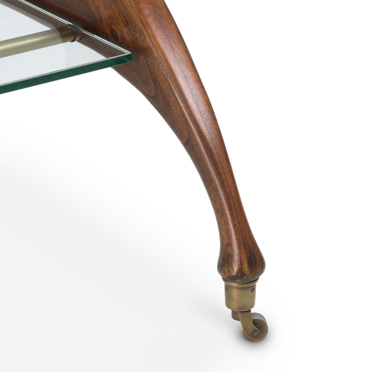 Alternate perspective of Trolley Manzo Double — Classic Brown, Clear Glass finish (Image 6)