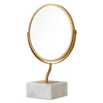 Table Mirror Jovanni White marble base | vintage brass finish, Marble is a natural material, each piece differs in color and veining 119245 2