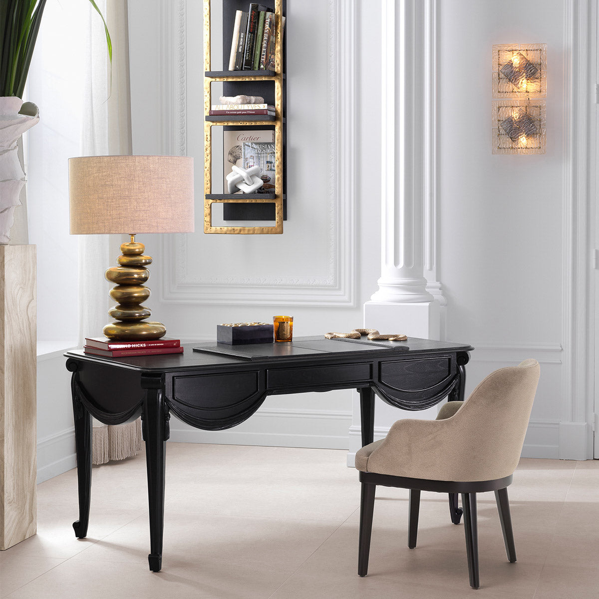 Wall Lamp Hestia Vintage brass finish | handmade glass Lighting 119269UL 3