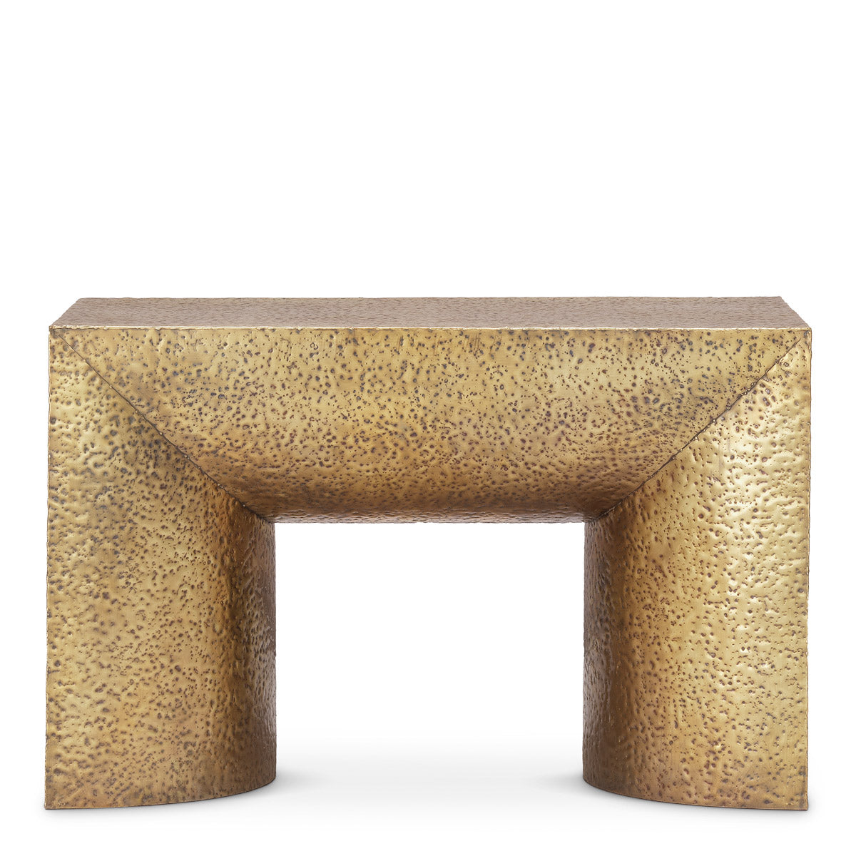 Close-up of Side Table Drayton highlighting Brass and Hammered Vintage Brass (Image 2)