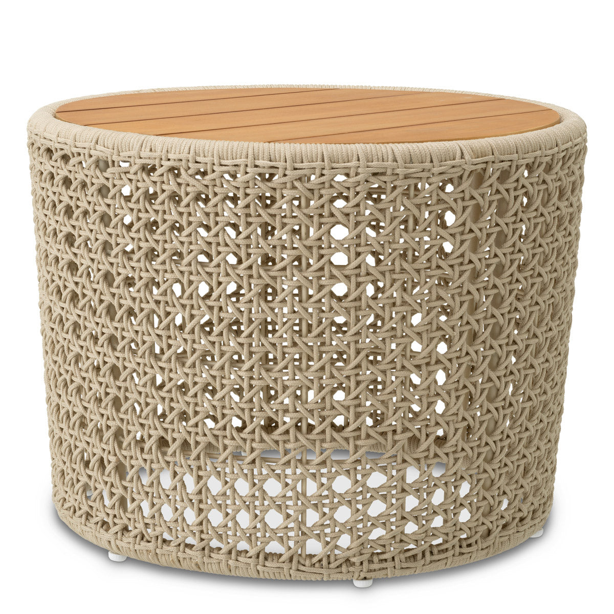 Outdoor Side Table Trinity Natural teak | cream rope Outdoor 119352 2