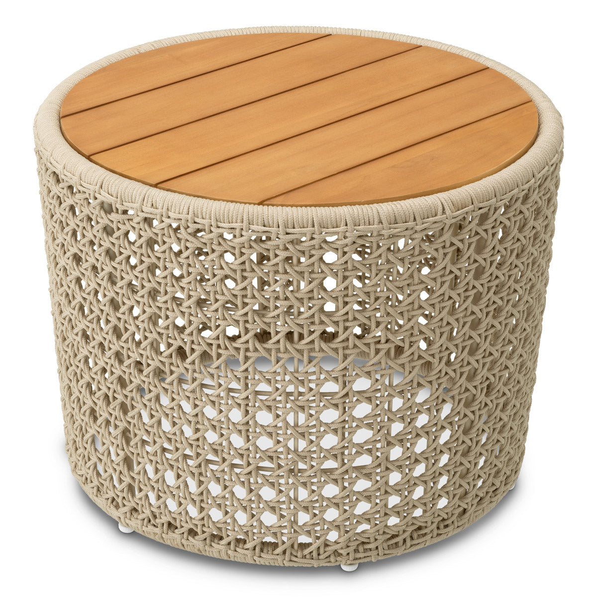 Outdoor Side Table Trinity Natural teak | cream rope Outdoor 119352 5