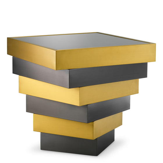 Side Table Zamora Brushed brass finish | bronze finish | smoke glass Tables 119374 2