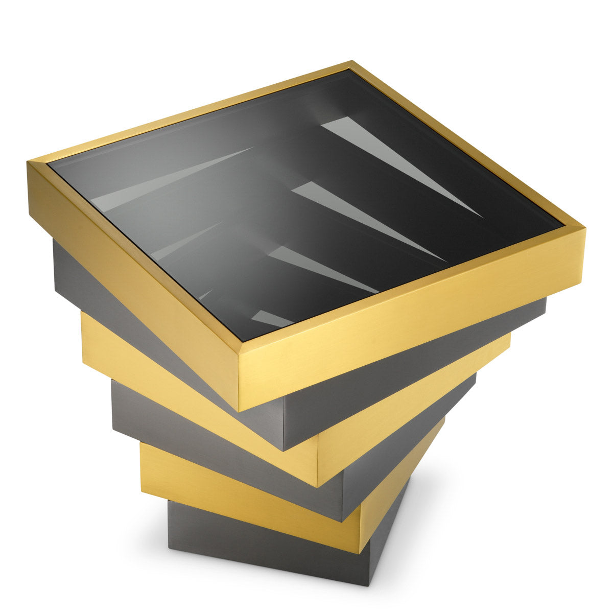 Side Table Zamora Brushed brass finish | bronze finish | smoke glass Tables 119374 3