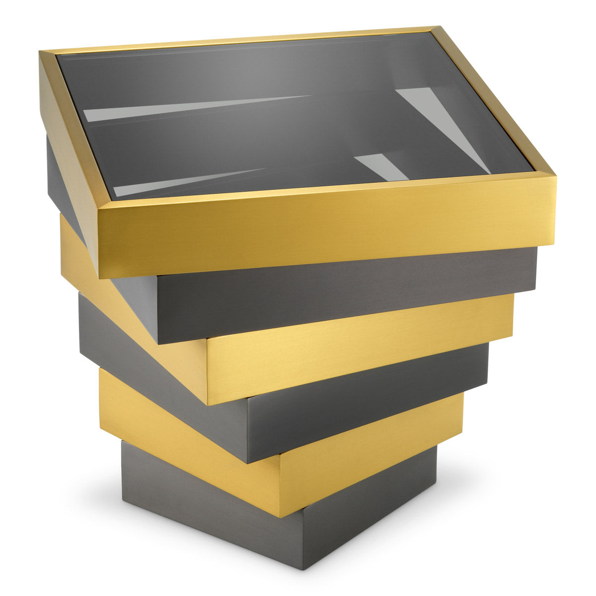 Side Table Zamora Brushed brass finish | bronze finish | smoke glass Tables 119374 4