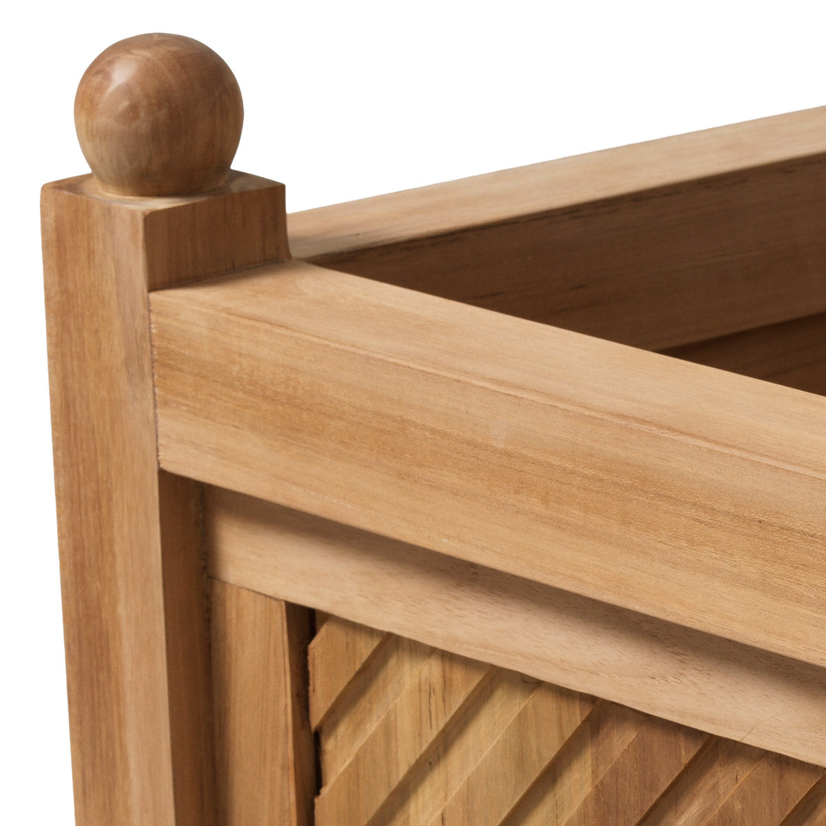 Alternate perspective of Outdoor Planter Stanmore — Natural Teak finish (Image 6)