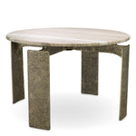 Eichholtz Dining Table Bodega Round — Antique Brass, Beige Marble Top hero image (Image 1)