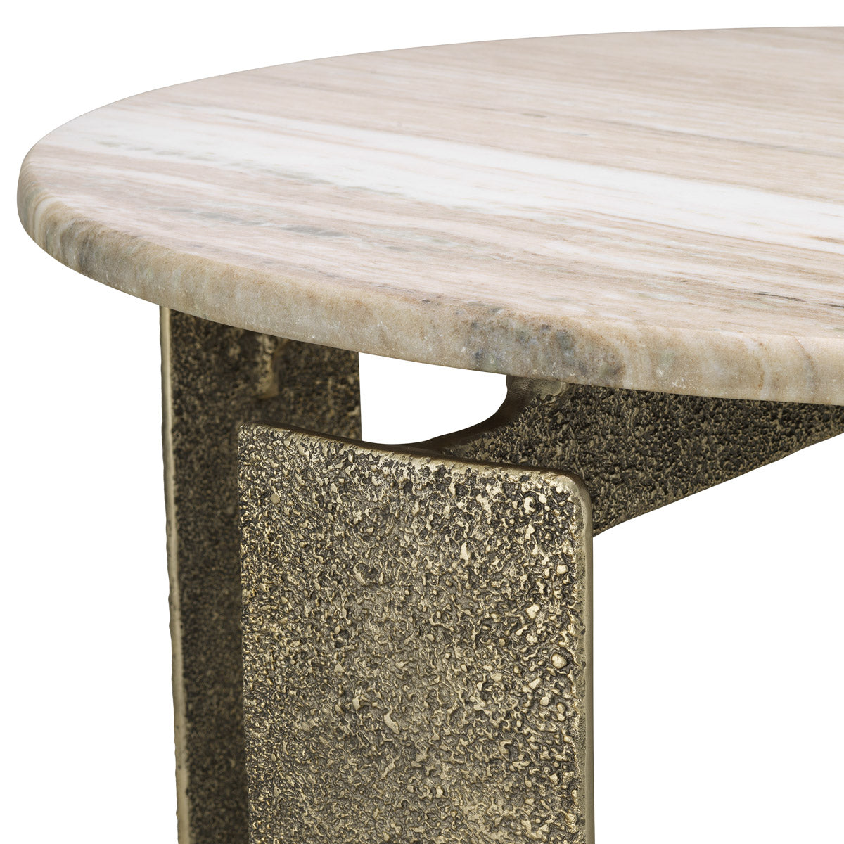 Detail shot of Dining Table Bodega Round craftsmanship — Brass, Marble accents (Image 5)