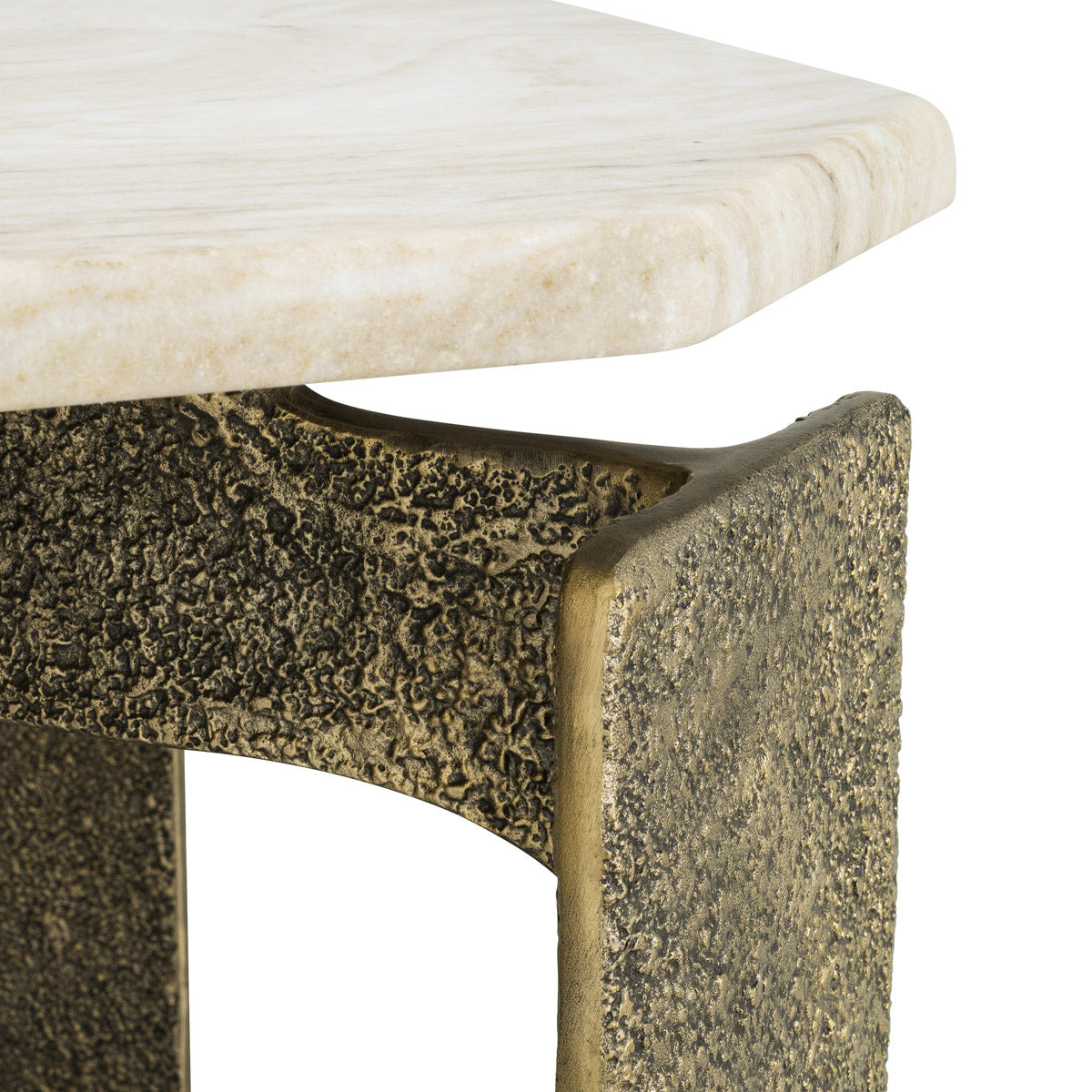 Alternate perspective of Dining Table Bodega Rectangular — Antique Brass, Beige Marble Top finish (Image 6)
