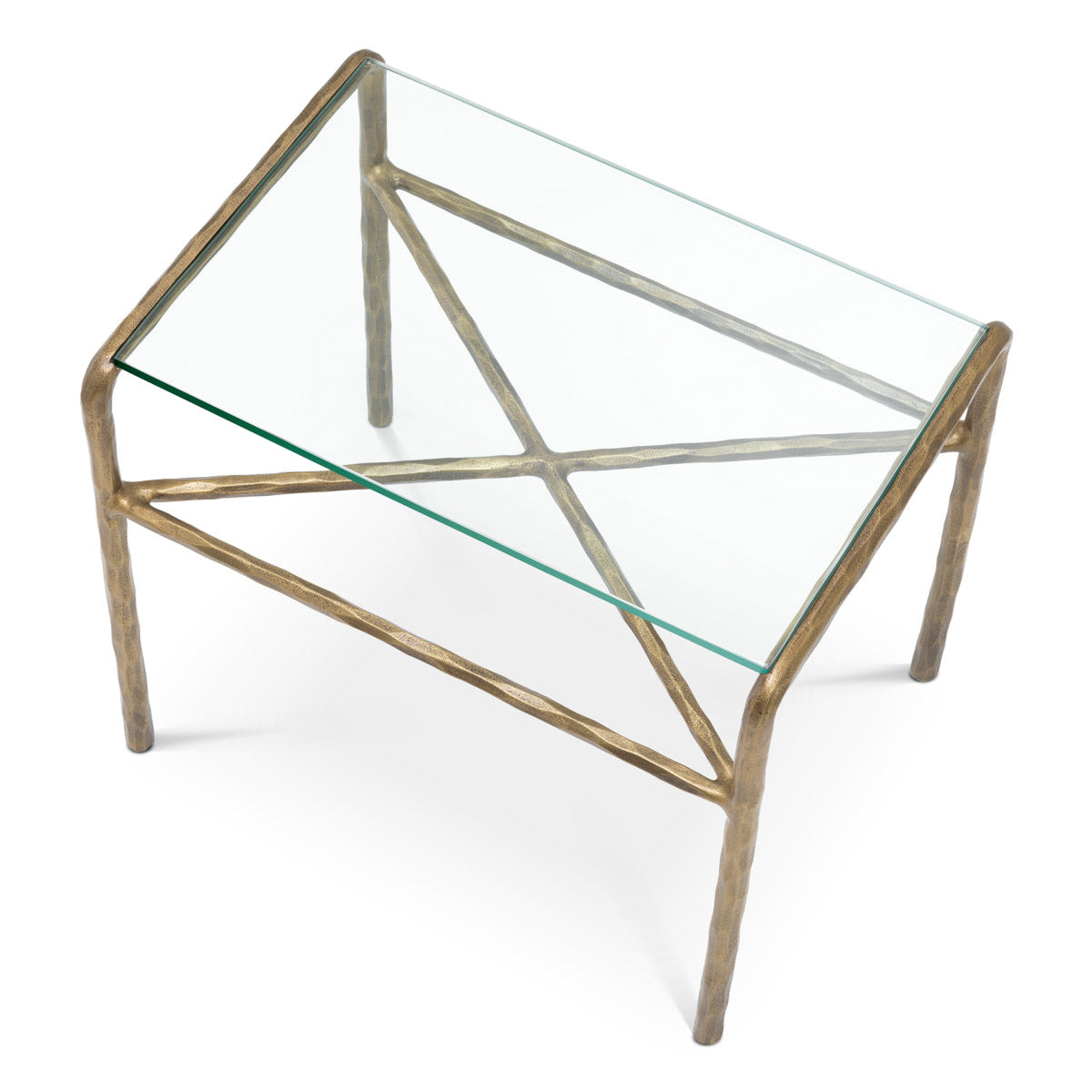 Side Table Xandria Vintage brass finish | clear glass Tables 119544 4