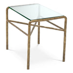 Side Table Xandria Vintage brass finish | clear glass Tables 119544 5