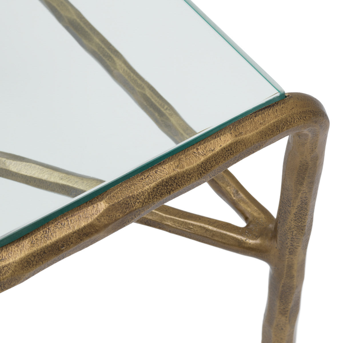 Side Table Xandria Vintage brass finish | clear glass Tables 119544 6