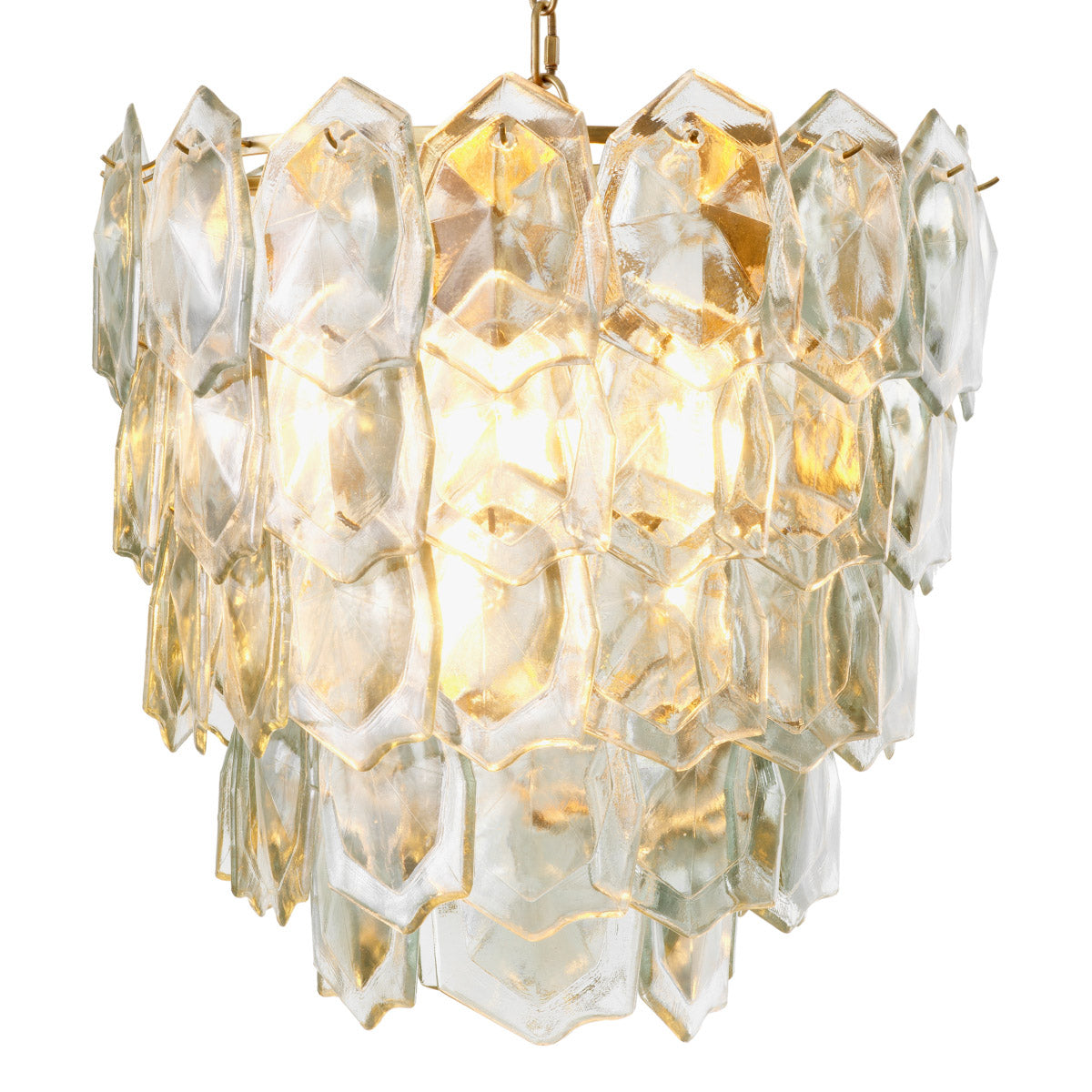 Chandelier Elias Vintage brass finish | clear glass Lighting 119578UL 2