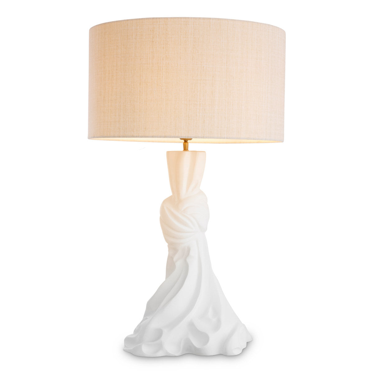 Table Lamp Banyan White finish, Including recycled linen-look shade Lighting 119587UL