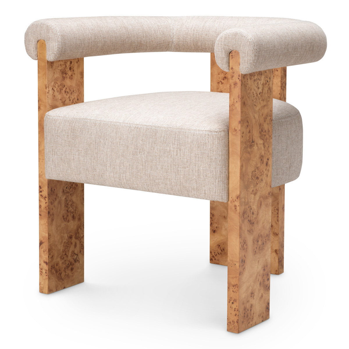 Dining Chair Percy Light brown mappa burl veneer | loki natural 58% polyester | 42% olefin Chairs & Sofas 119622 2