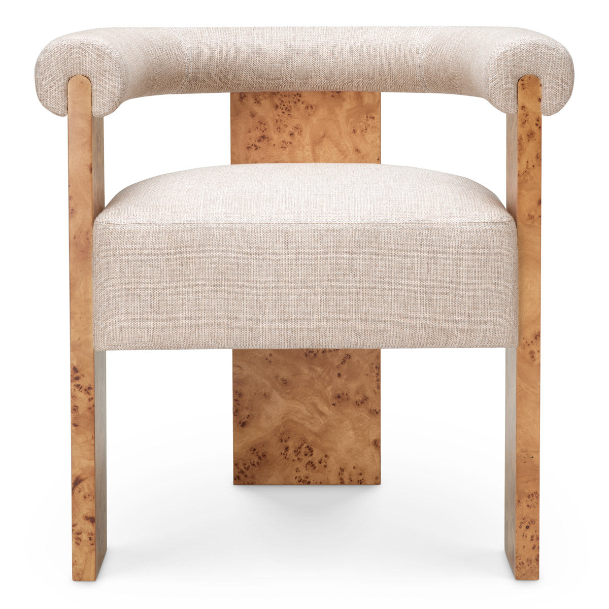 Dining Chair Percy Light brown mappa burl veneer | loki natural 58% polyester | 42% olefin Chairs & Sofas 119622 4