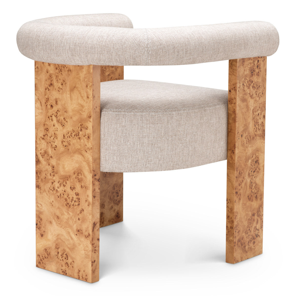 Dining Chair Percy Light brown mappa burl veneer | loki natural 58% polyester | 42% olefin Chairs & Sofas 119622 6