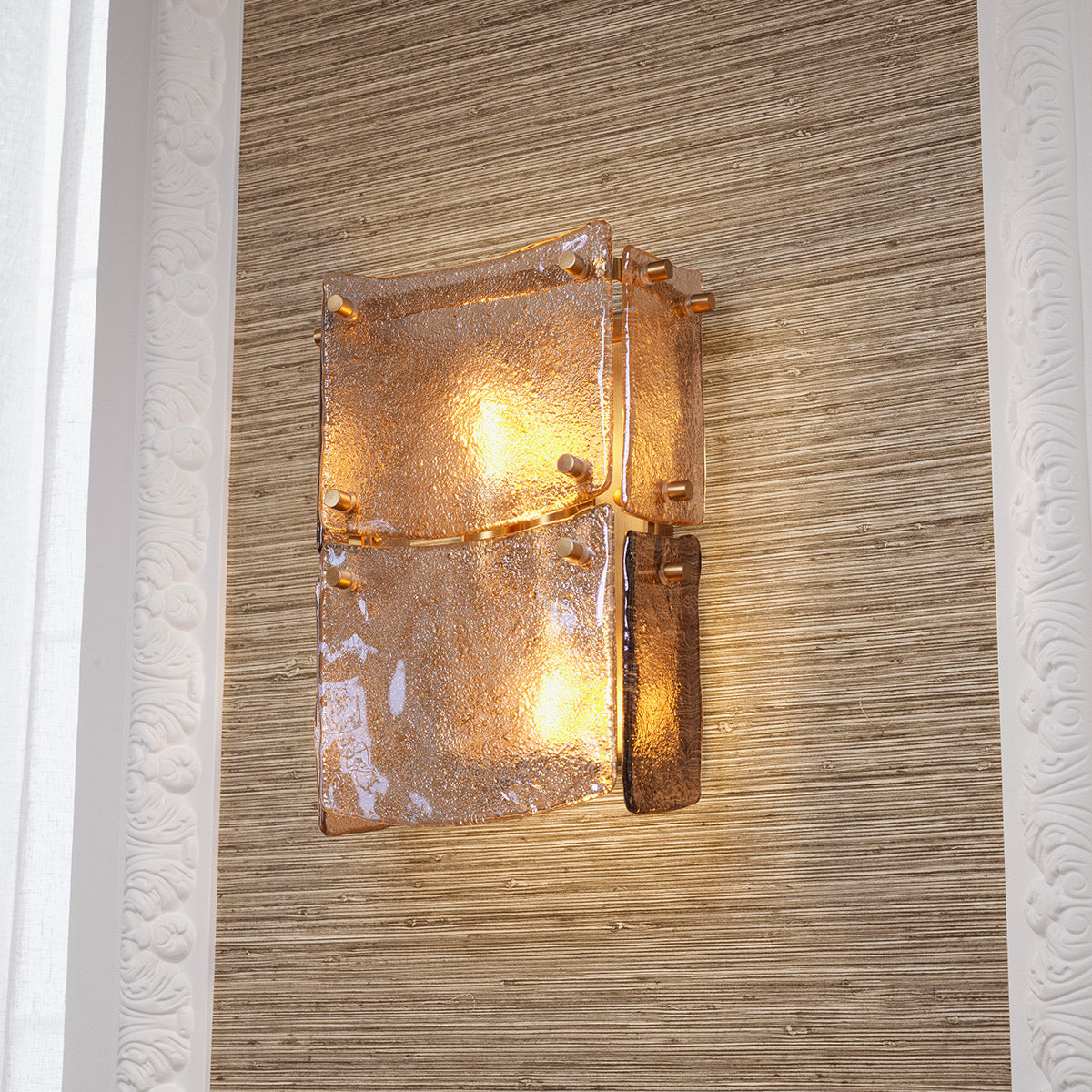 Wall Lamp Laurent Antique brass finish | handmade glass Lighting 119665UL 3