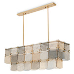 Chandelier Laurent rectangular Antique brass finish | handmade glass Lighting 119666UL 4