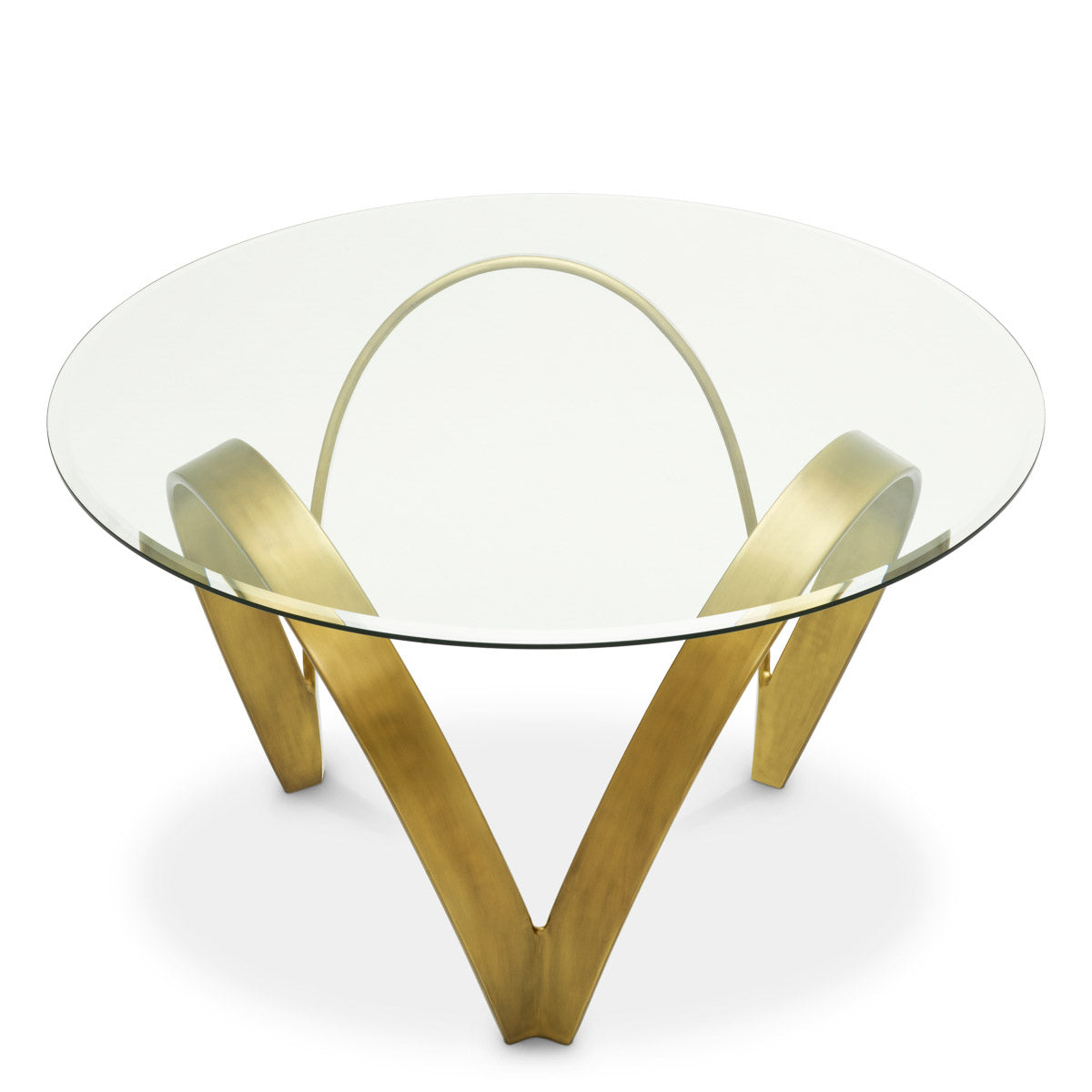 Dining Table Soquel Vintage brass finish | bevelled clear glass Tables 119692 3