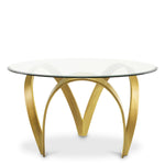 Dining Table Soquel Vintage brass finish | bevelled clear glass Tables 119692 5