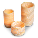 Alternate perspective of Tealight holder Leonidas set of 3 — Yellow Onyx finish (Image 6)