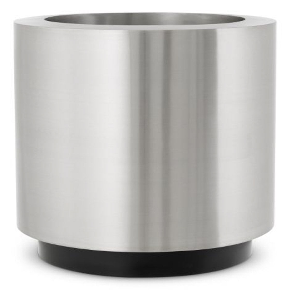 Planter Jasper round S Brushed steel finish | black base Accessories 119713 17