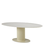 Dining Table Volterra Oval Sand finish | cream ceramic top Outdoor 119757 2