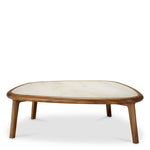 Coffee Table Wilma Solid mahogany wood | caramel finish | beige marble top Tables 119829 2
