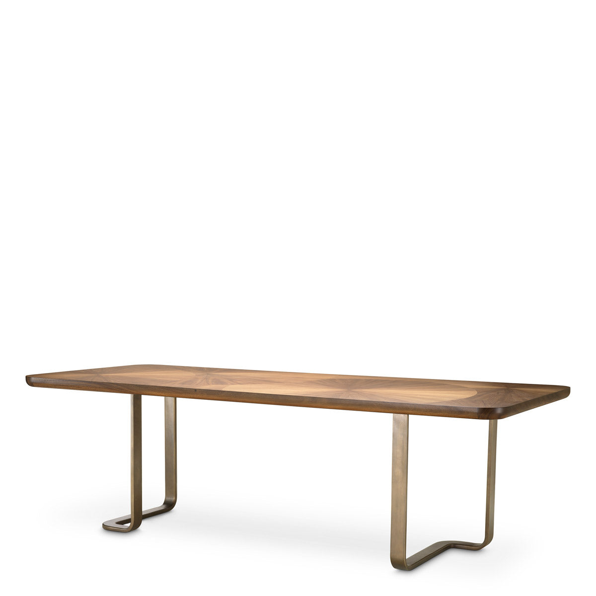 Eichholtz Dining Table Rucello — Light Walnut Veneer, Bronze hero image (Image 1)