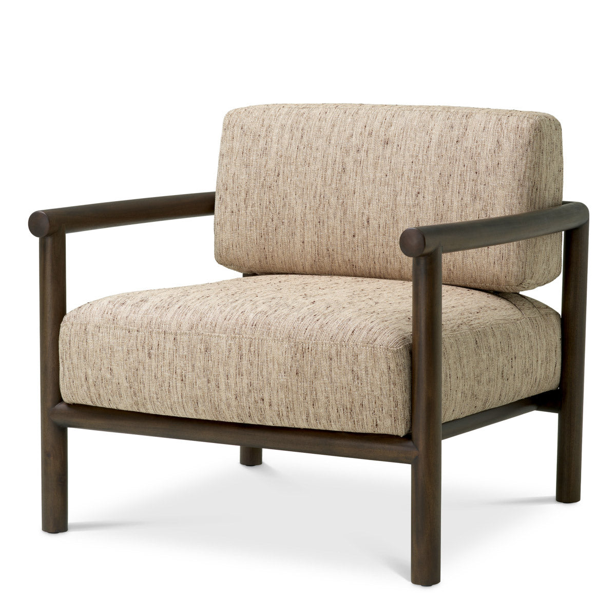 Chair Ombria Mocha mahogany wood | beckett beige 100% polyester Chairs & Sofas 119848 2
