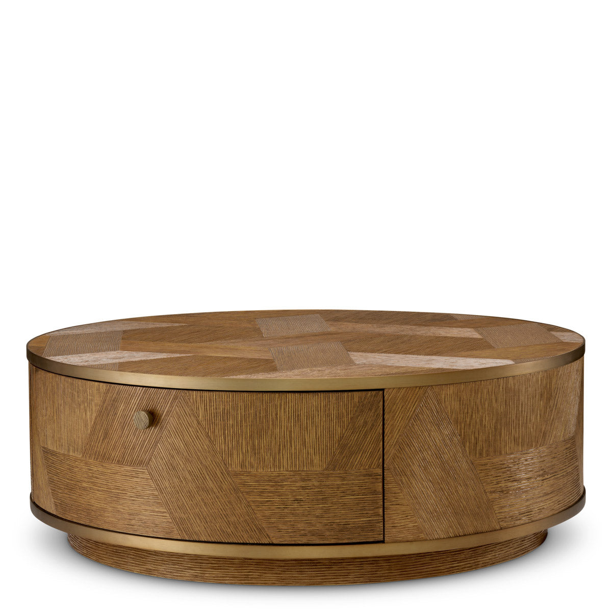 Coffee Table Velutto Caramel carved oak veneer | brushed brass finish Tables 119871 2