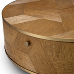 Coffee Table Velutto Caramel carved oak veneer | brushed brass finish Tables 119871 5