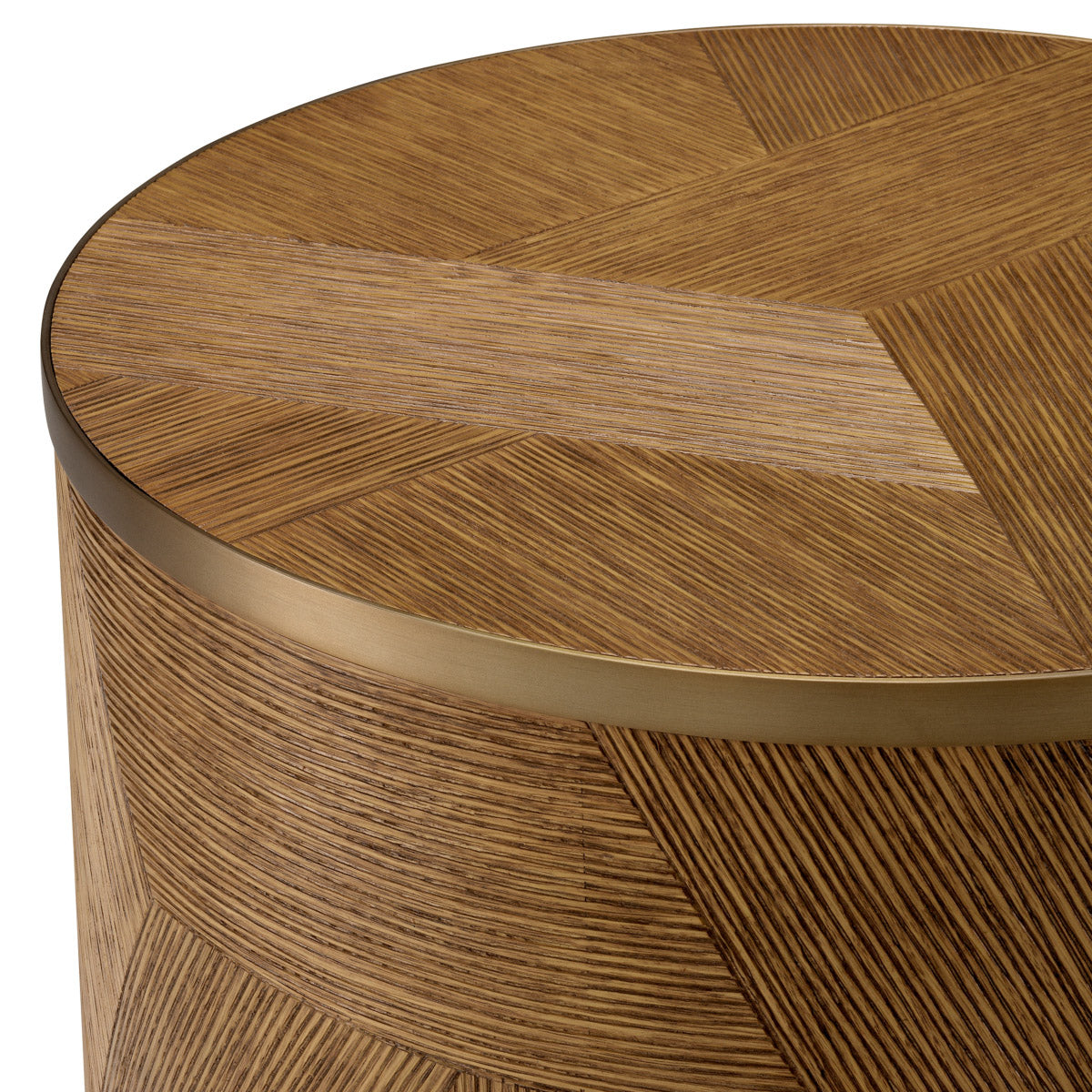 Side Table Velutto Caramel carved oak veneer | brushed brass finish Tables 119872 5