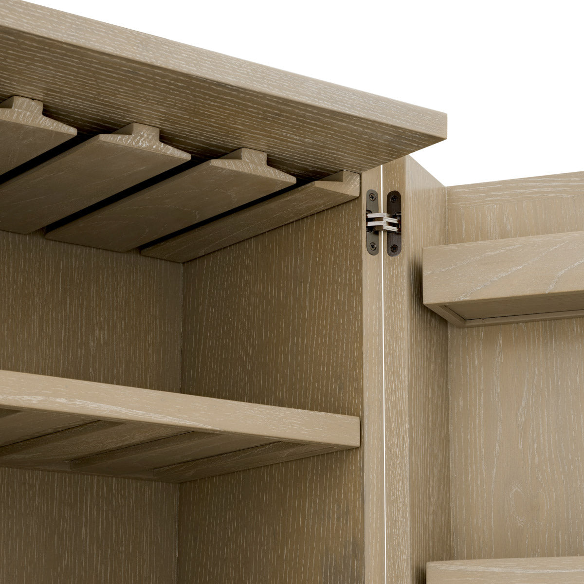 Bar Cabinet Borchard Washed oak veneer | woven rattan | bronze finish Cabinets 119876 8