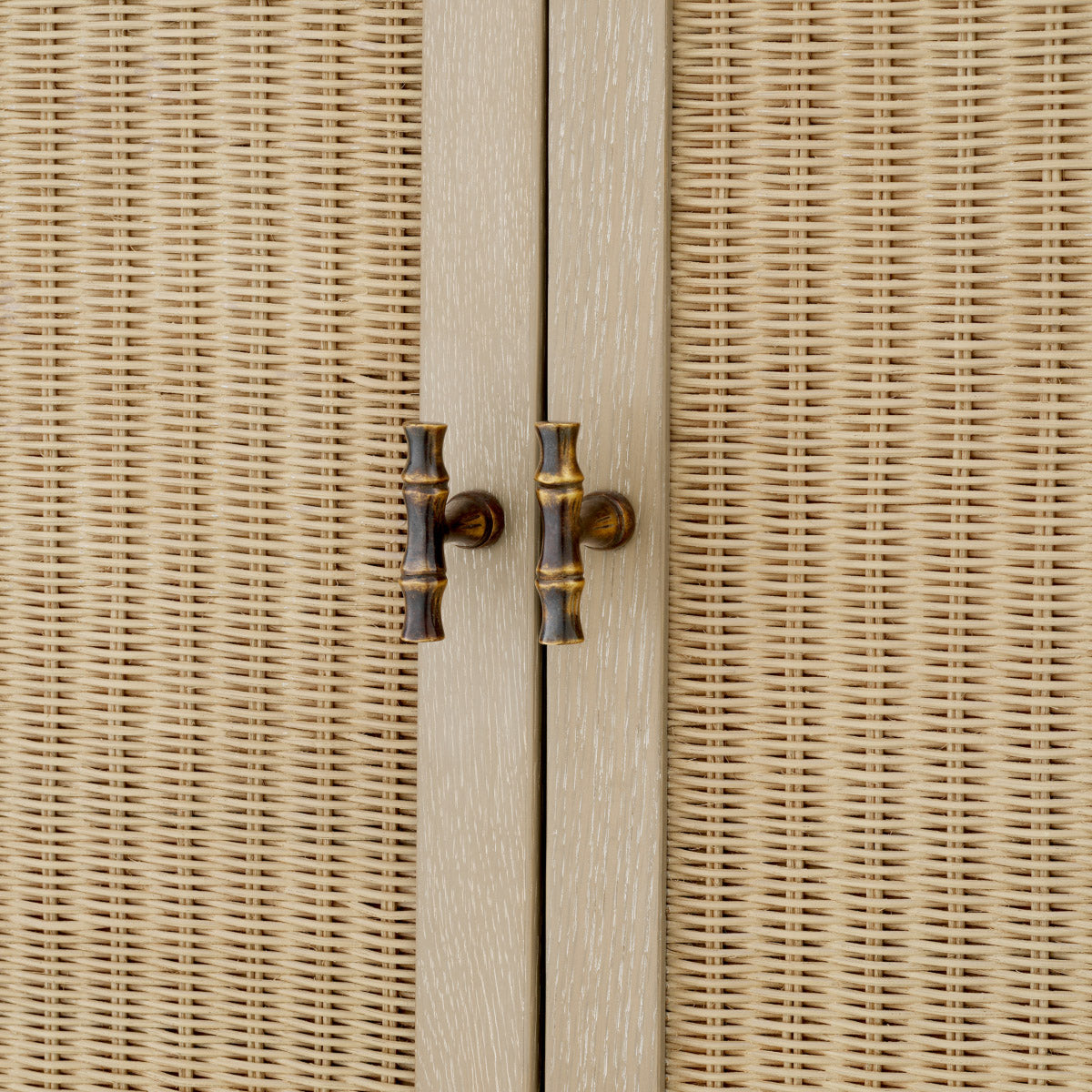 Bar Cabinet Borchard Washed oak veneer | woven rattan | bronze finish Cabinets 119876 9