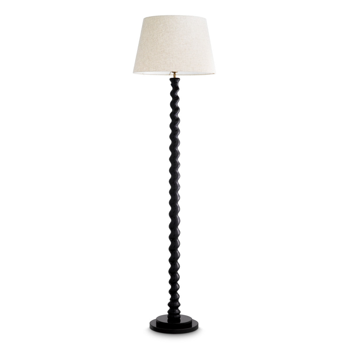 Floor Lamp Massimo Piano black finish | black granite base, Including linen mix shade with blender Lighting 119896UL 4