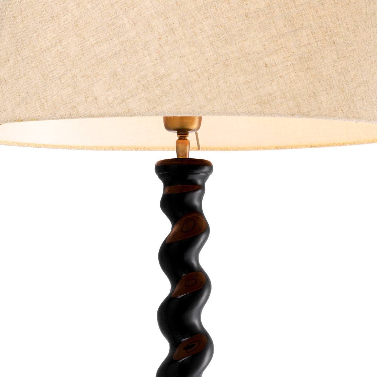 Floor Lamp Massimo Piano black finish | black granite base, Including linen mix shade with blender Lighting 119896UL 5