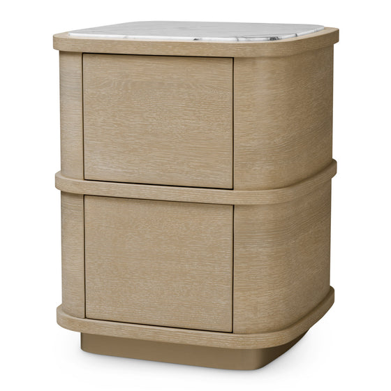 Nightstand Cabana S Washed oak veneer | bianco lilac marble Cabinets 119898