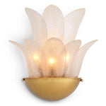 Close-up of Wall Lamp Melrose highlighting Brass, Glass and Antique Brass, Light Smoke Glass (Image 2)