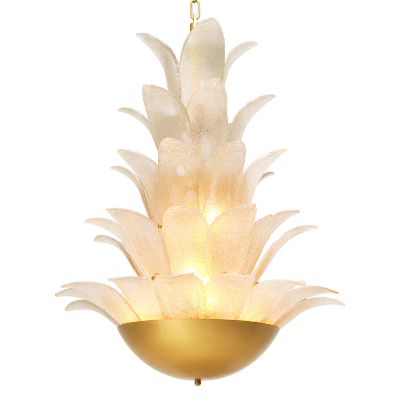 Eichholtz Chandelier Melrose — Antique Brass, Light Smoke Glass hero image (Image 1)