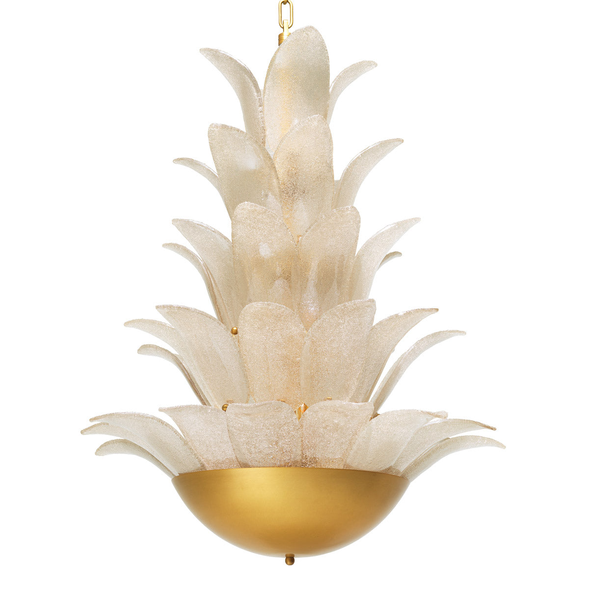 Close-up of Chandelier Melrose highlighting Brass, Glass and Antique Brass, Light Smoke Glass (Image 2)