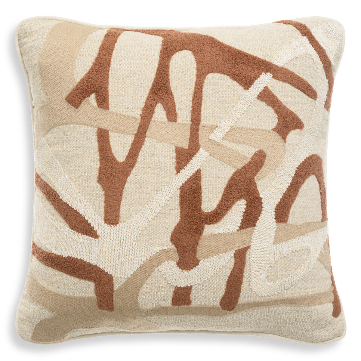 Cushion Saphira square I Natural | orange 50% polyester | 40% cotton | 10% linen Accessories 119952