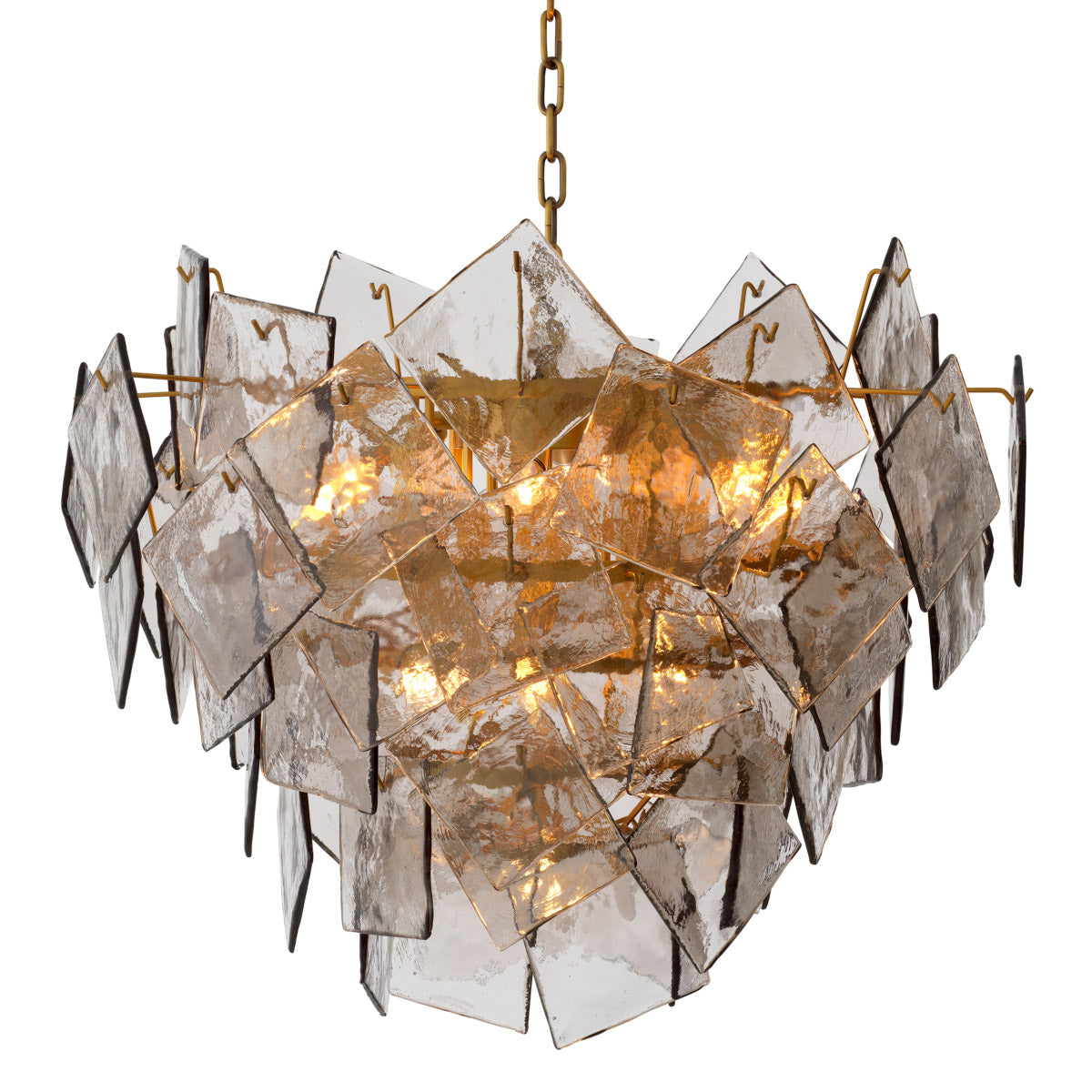 Chandelier Biltmore Antique brass finish | light smoke glass Lighting 119958UL 2