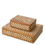 Box Cavendish L by Eichholtz in a styled setting — Wood, White & Brown Beads (Image 4)