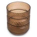 Close-up of Vase Loxley S highlighting Glass and Copper Color, Handmade Glass, Handcut Pattern (Image 2)