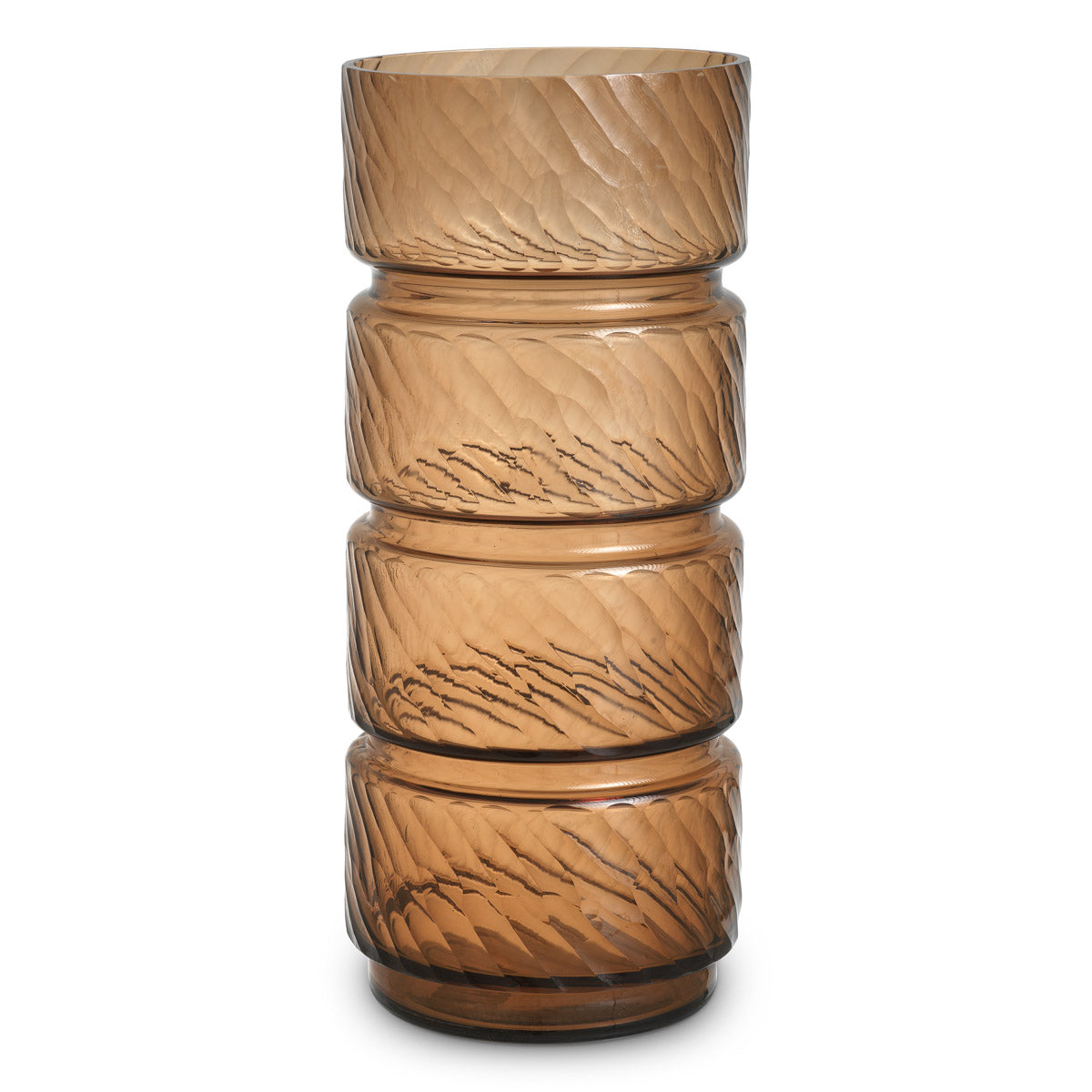 Eichholtz Vase Loxley L — Copper Color, Handmade Glass, Handcut Pattern hero image (Image 1)