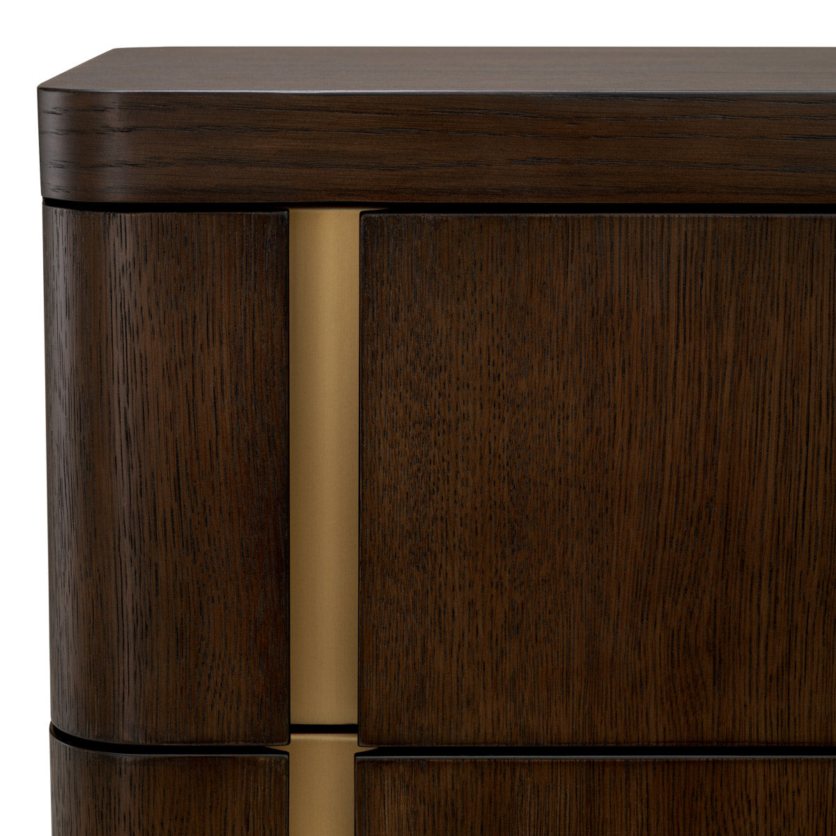 Nightstand Modesto S Mocha oak veneer | brushed brass finish Cabinets 119971 9