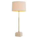 Table Lamp Rialta by Eichholtz in a styled setting — Travertine Base, Vintage Brass (Image 4)